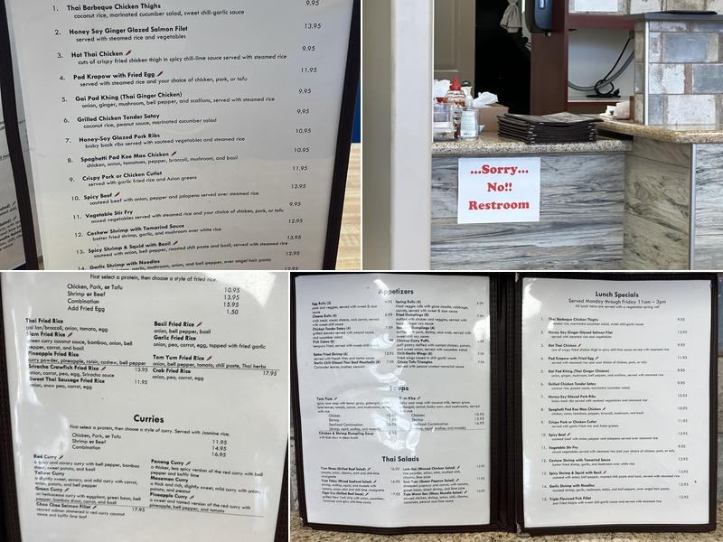 Thai Fried Rice Menu