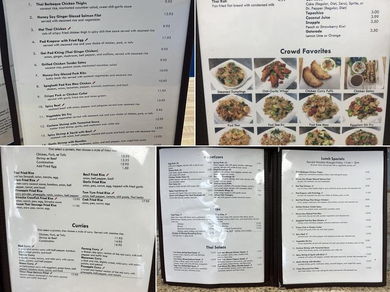Thai Fried Rice Menu