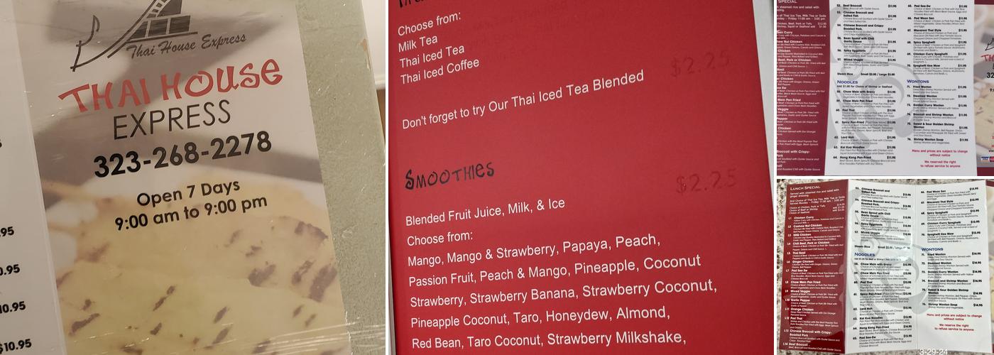 Thai House Express Menu