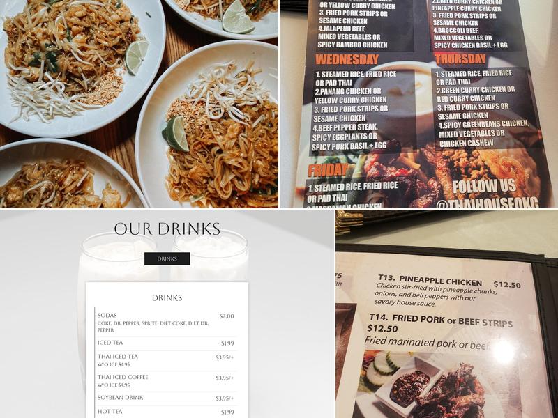 Thai House Restaurant Menu