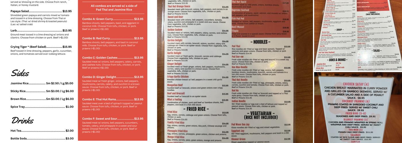 Thai Hut 2 Menu