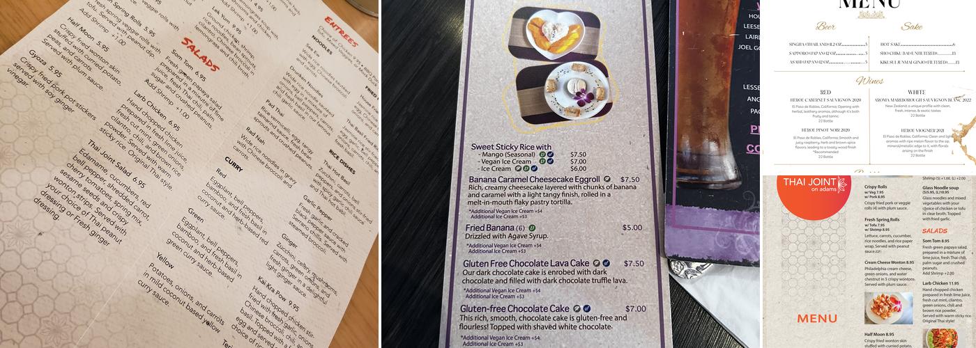 Thai Joint Menu