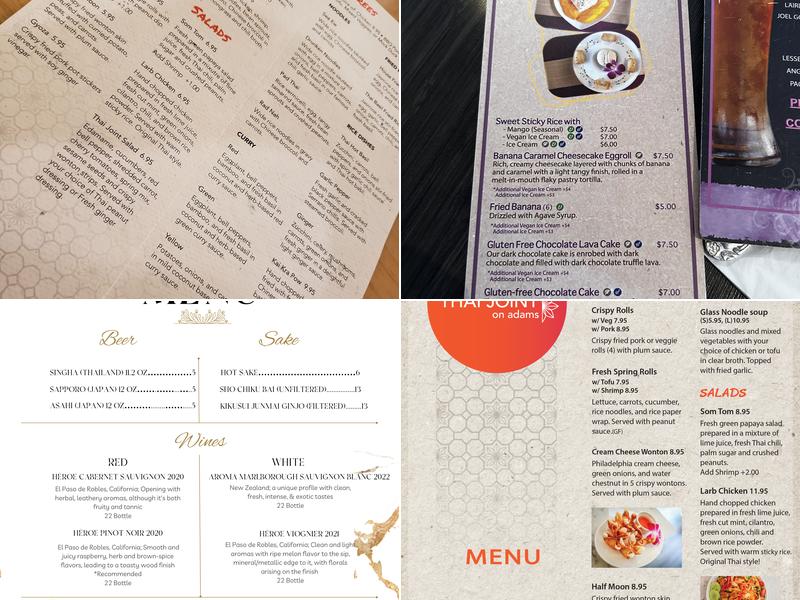 Thai Joint Menu