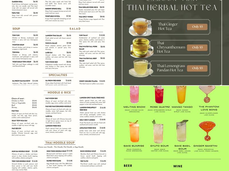 Lamoon Thai Menu