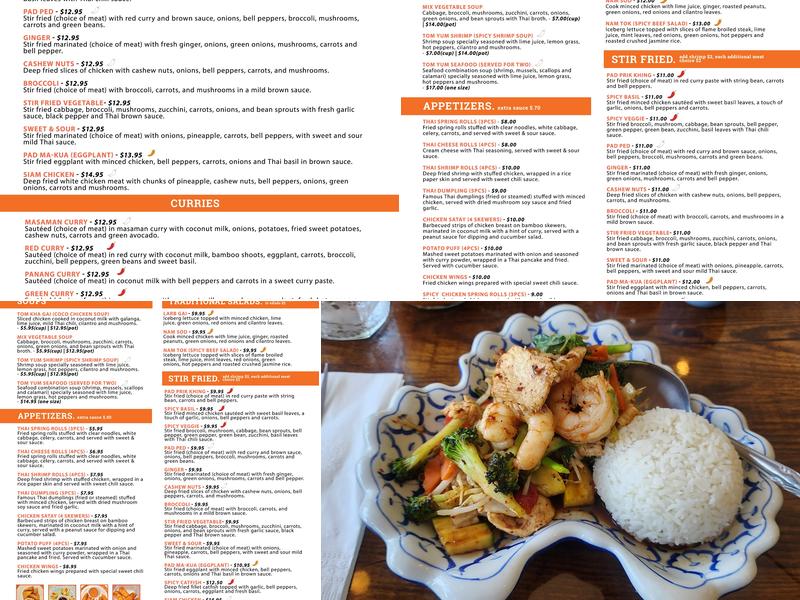 Thai of Austell Menu