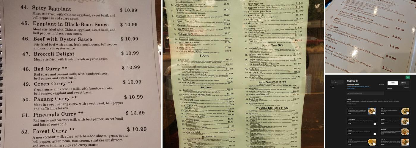 Thai One On Menu