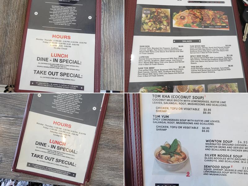 Thai Spice Menu