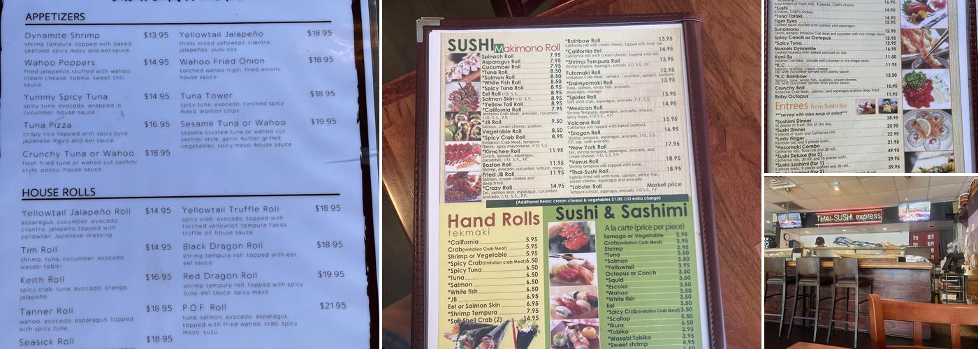 Thai-Sushi Express Menu