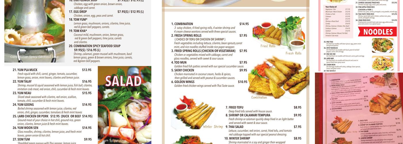 Thai Taste Menu