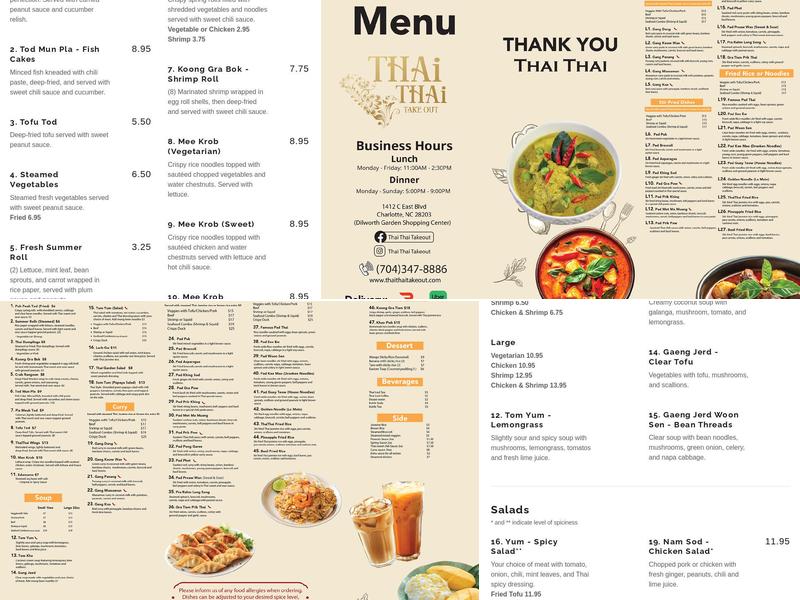 Thai Thai Menu