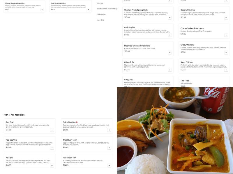 Thai time Downtown Menu