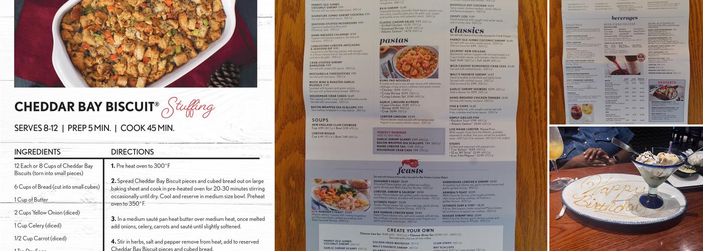 Red Lobster Menu