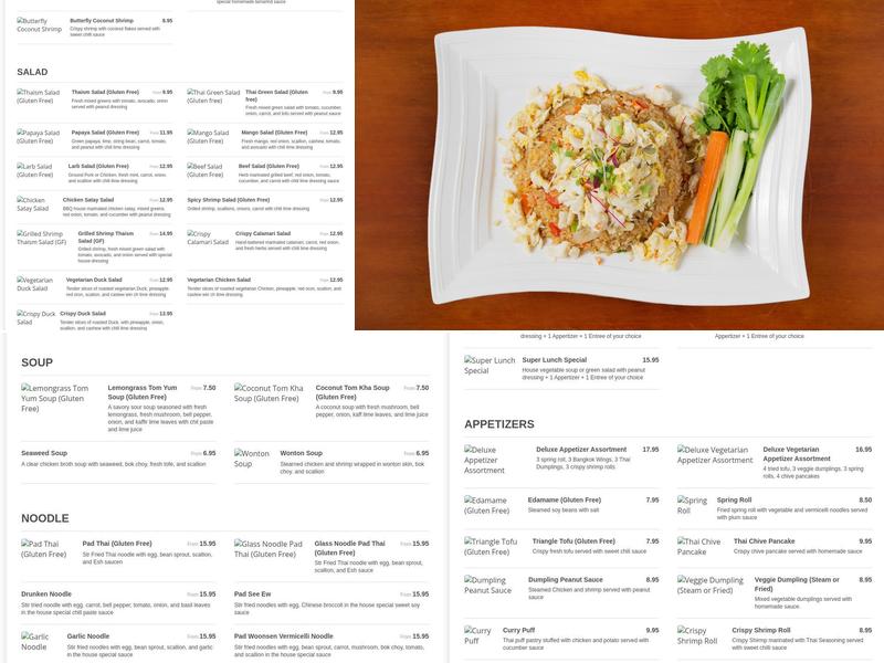Thaism Menu