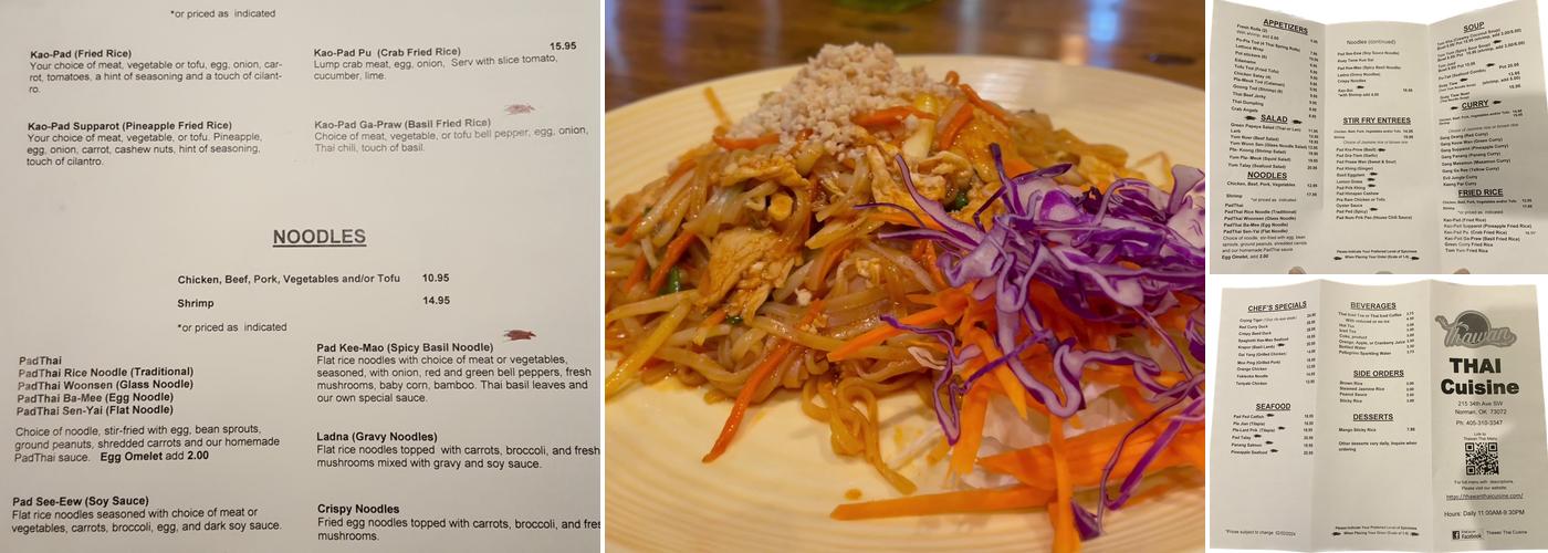 Thawan Thai Cuisine Menu