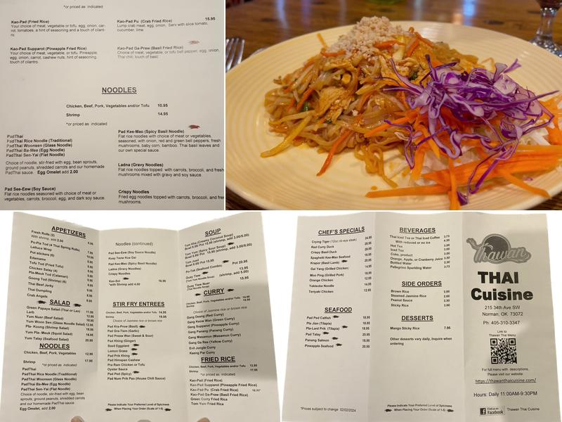 Thawan Thai Cuisine Menu