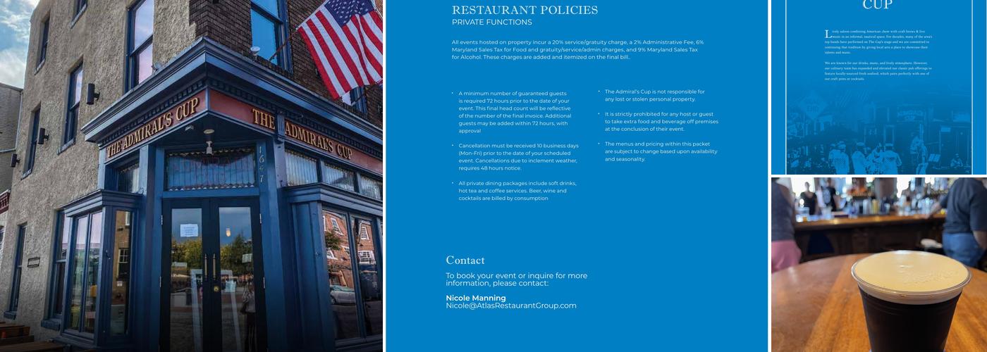 The Admiral's Cup Menu