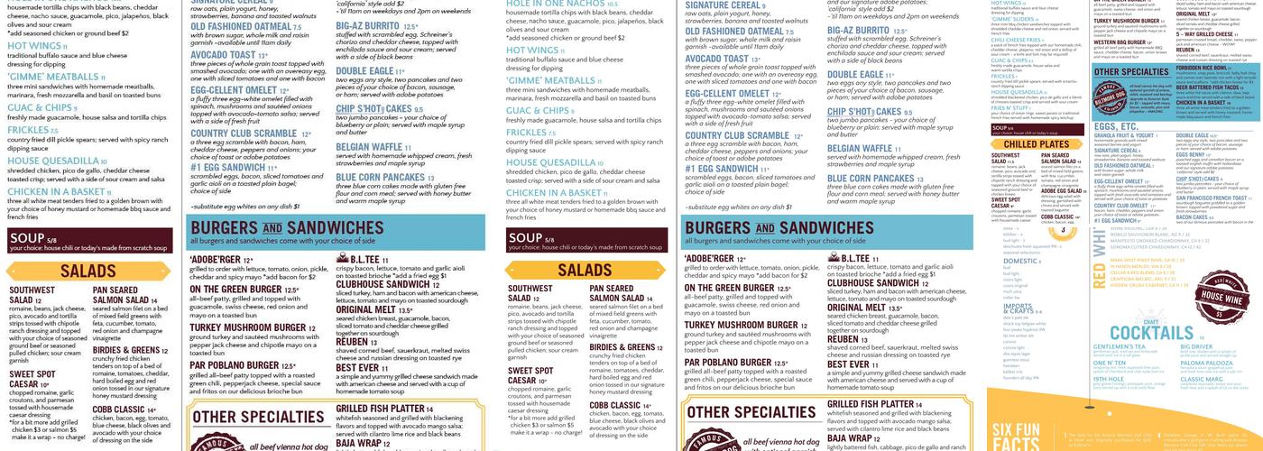 The Adobe Restaurant Menu