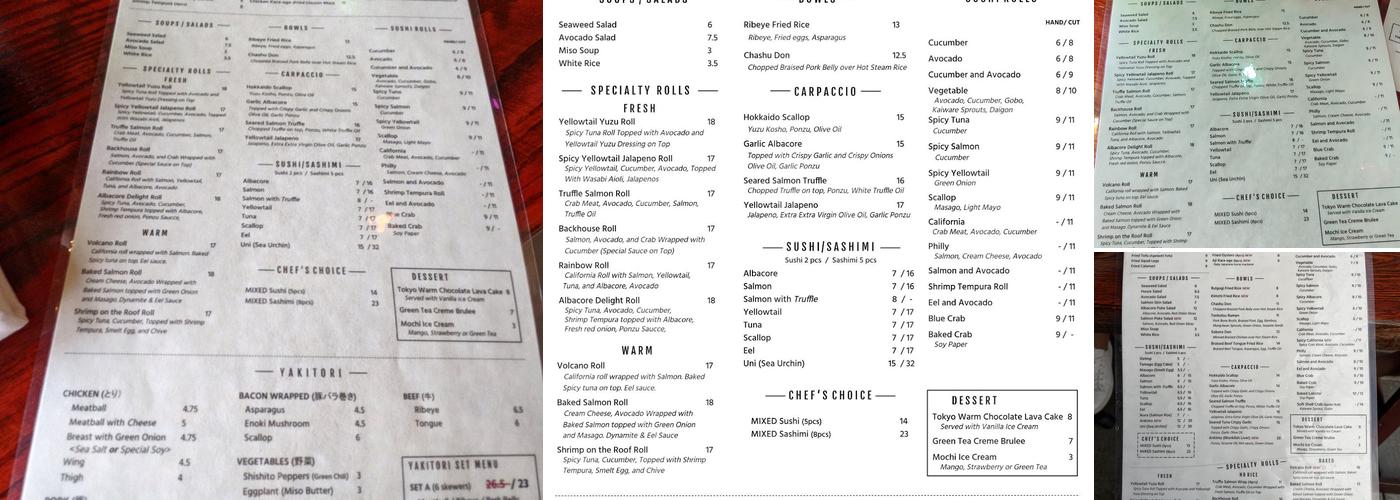 The Backhouse Menu