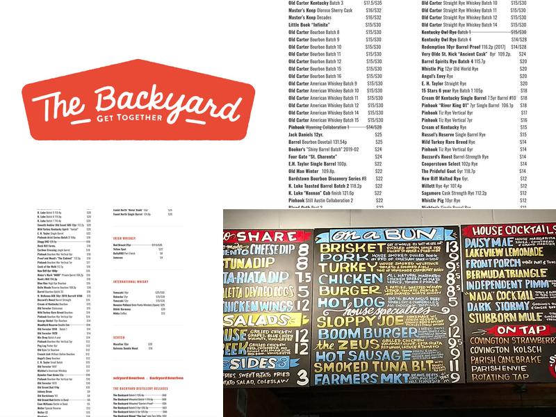 The Backyard Menu