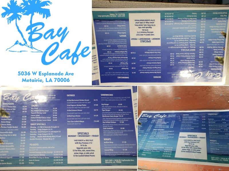 Bay Cafe Menu