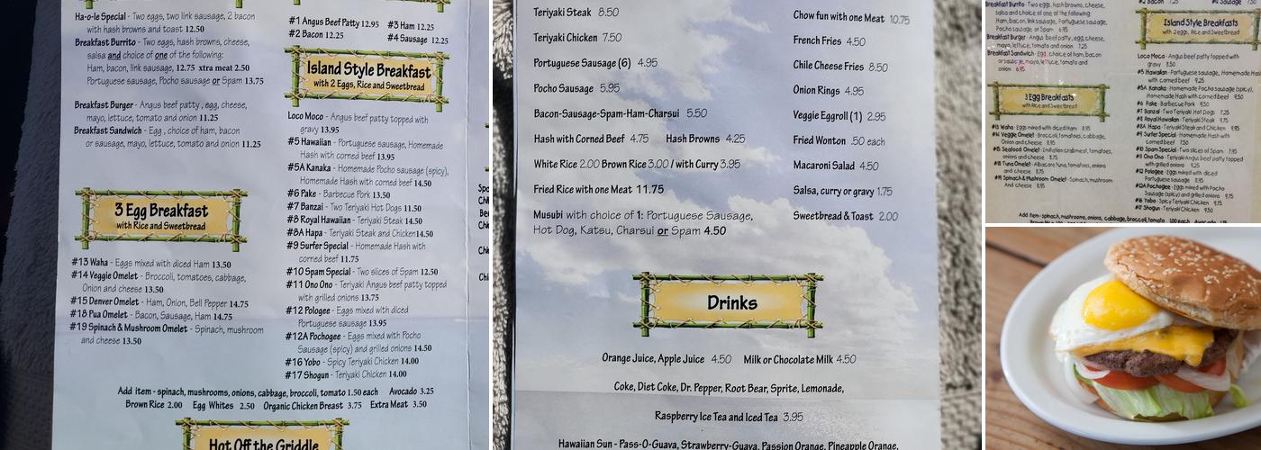 The Beach Hut Menu