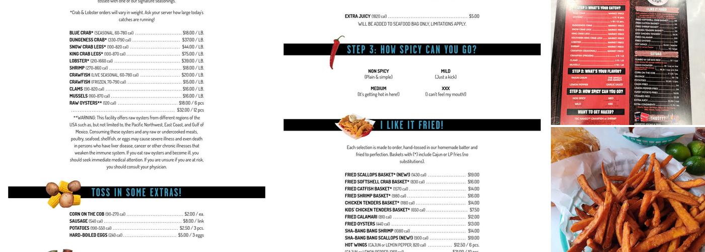 The Boiling Crab Menu