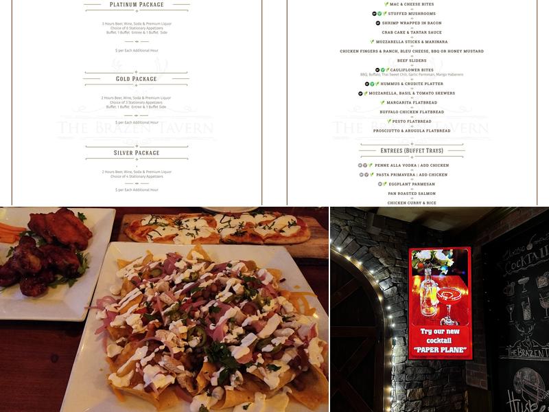 The Brazen Tavern Menu