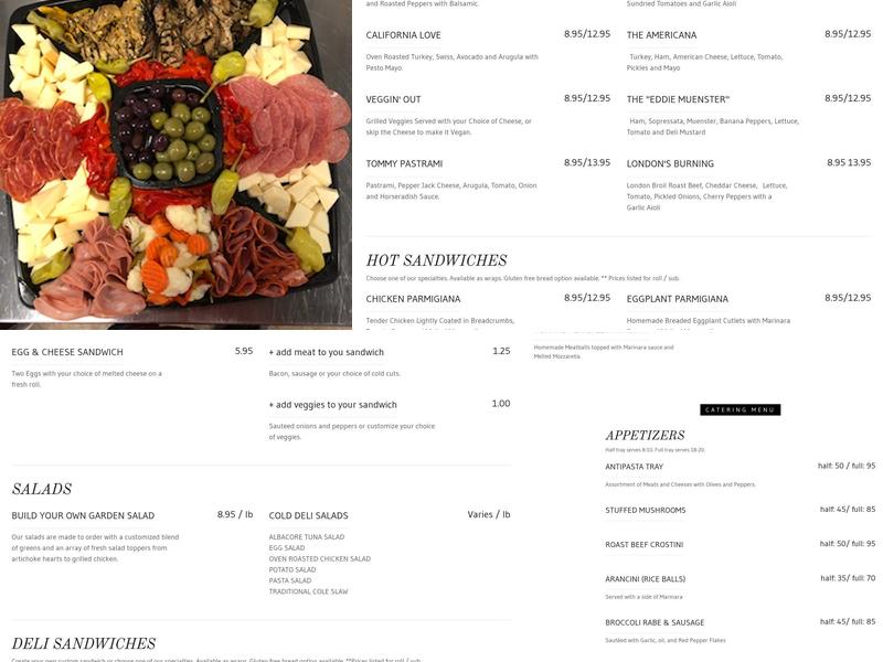 The Bridgeside Market Menu