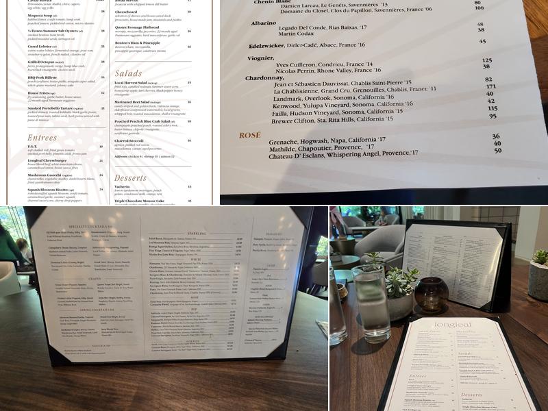 Longleaf Restaurant Menu