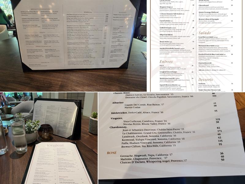 Longleaf Restaurant Menu