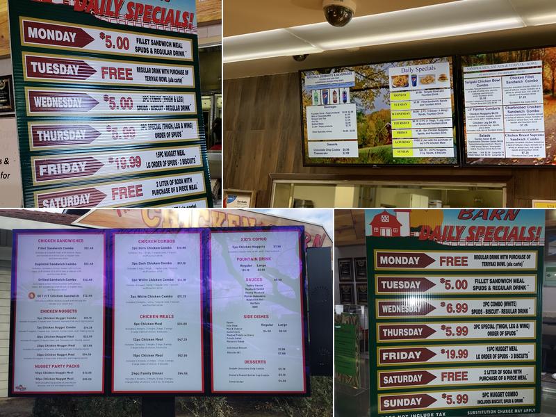 Chicken Barn Menu