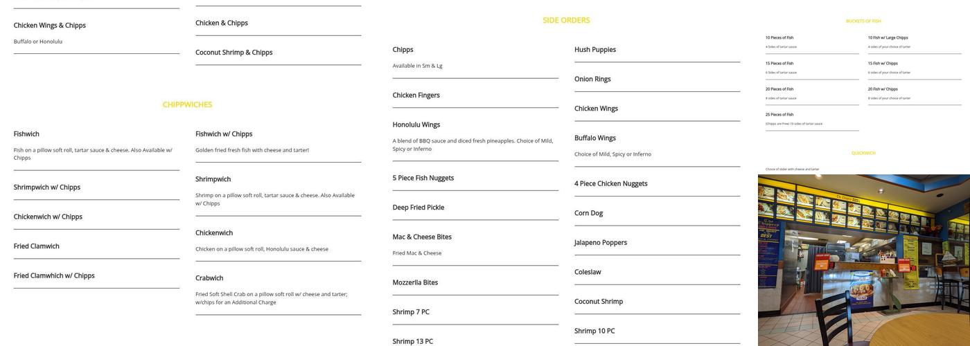 The Chippery Union Menu