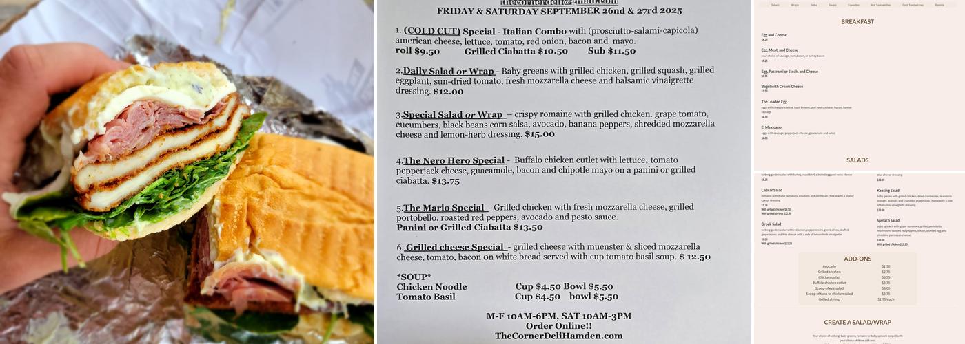 The Corner Deli Menu