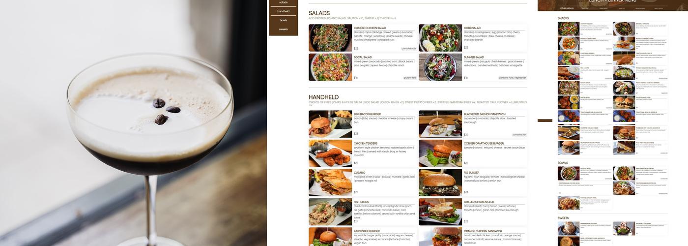 The Corner Drafthouse Menu