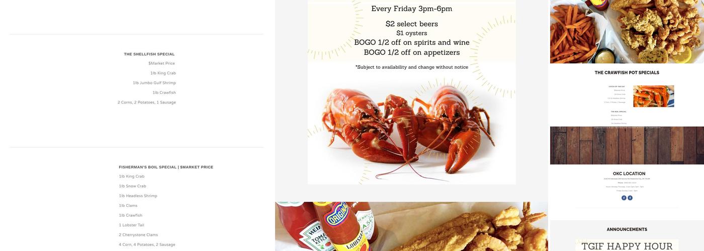 The Crawfish Pot Menu