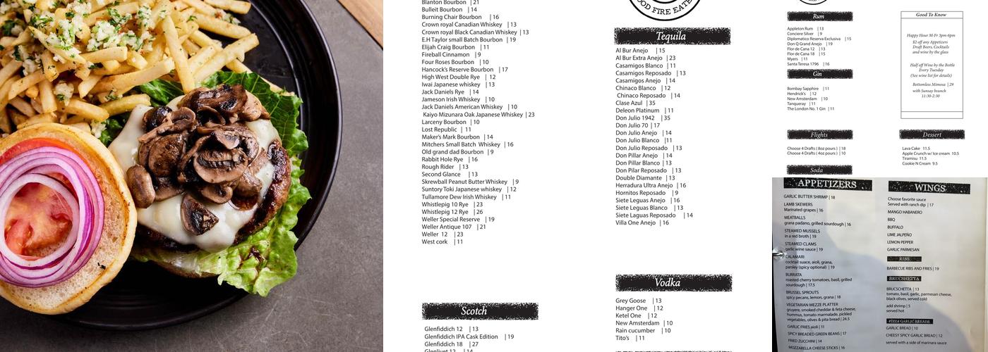 The Creek Eatery Menu