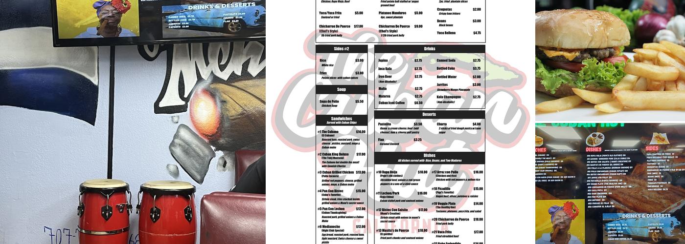The Cuban Hut Menu