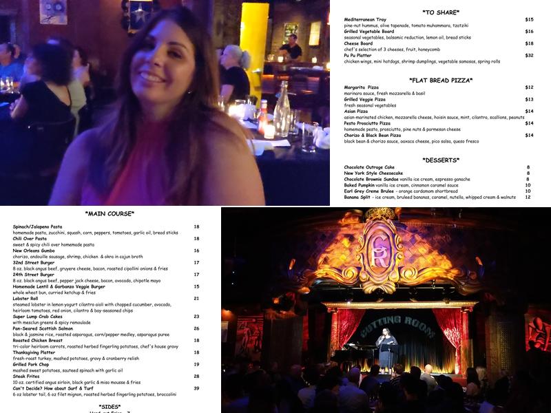 The Cutting Room Menu