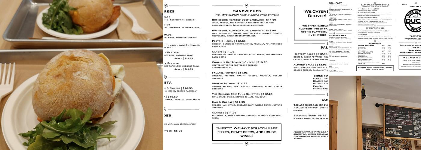 The Dilly Duck Shop Menu