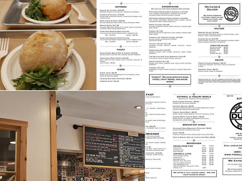 The Dilly Duck Shop Menu