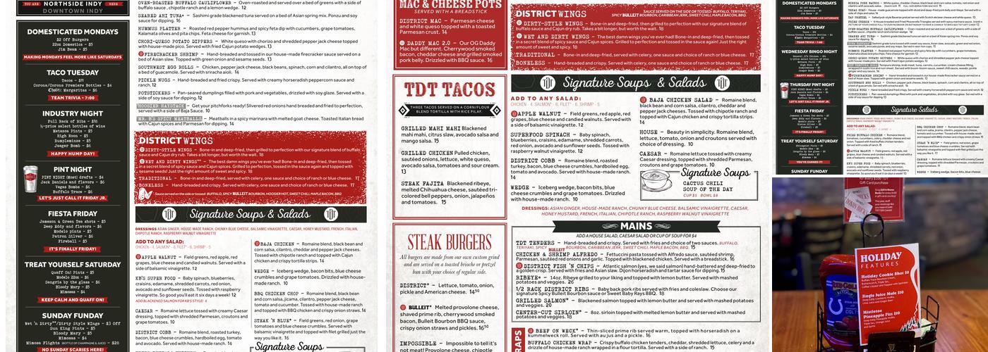 The District Tap Menu
