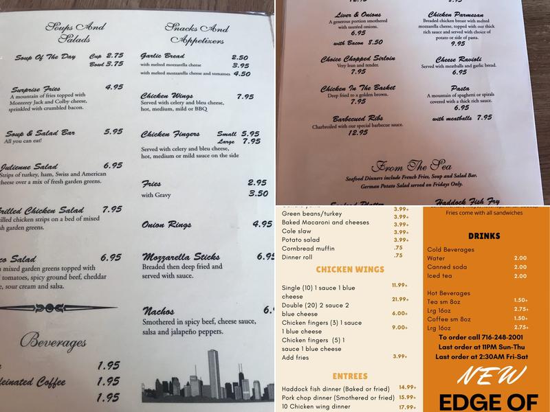 NEW Edge of Town Restaurant-Lounge Menu