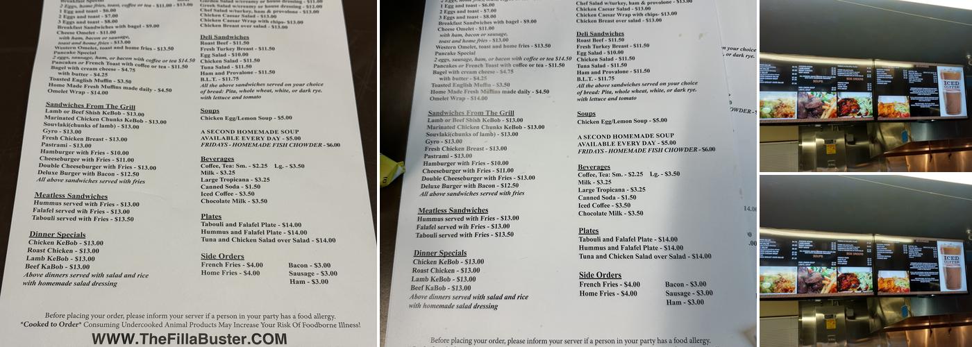 Fill-A-Buster Luncheonette Menu