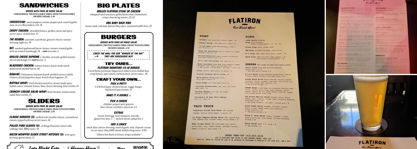 Flatiron Menu