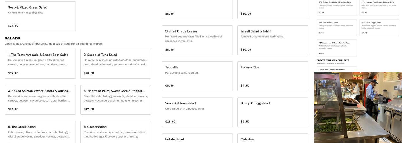 Great American Health Bar Menu