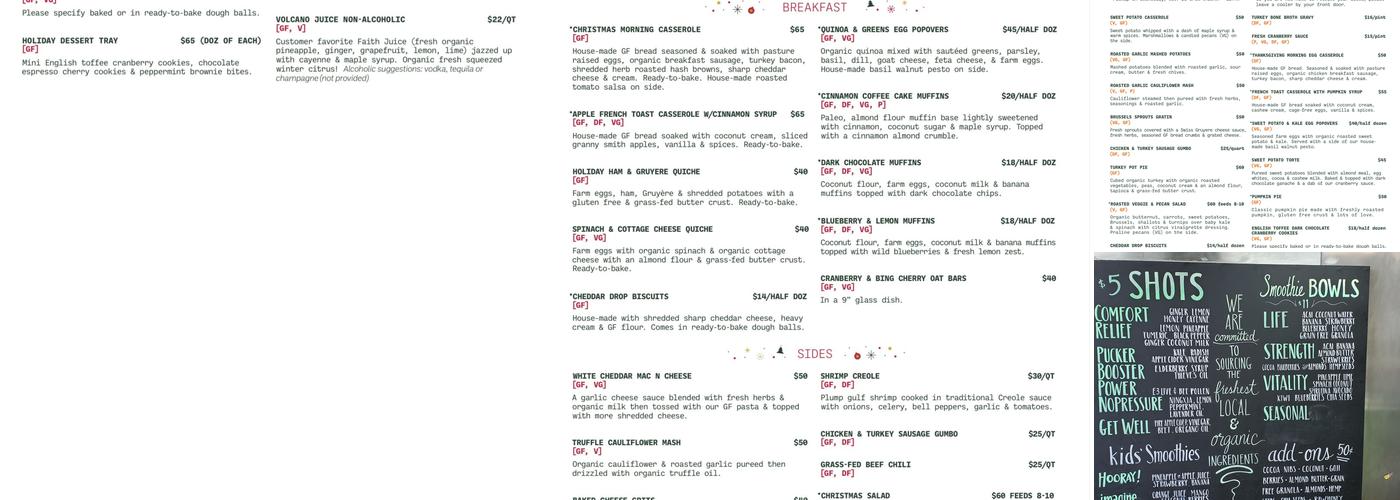 Green Fork & Straw Menu