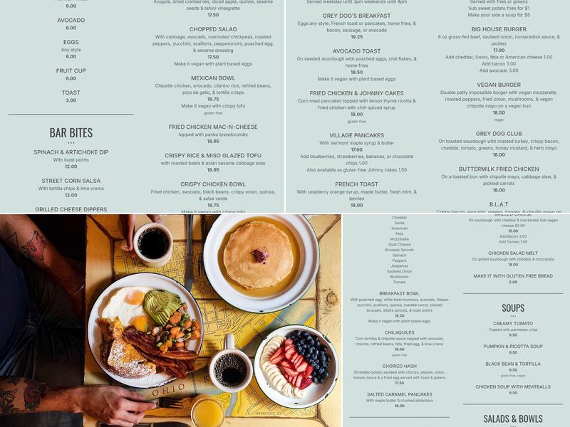 The Grey Dog - Chelsea Menu