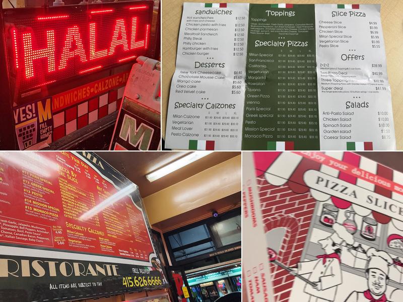 Milan Pizza Menu