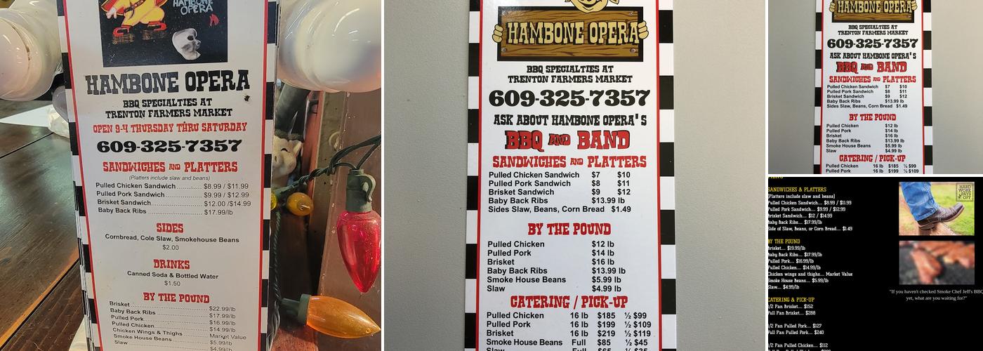 The Hambone Opera Menu