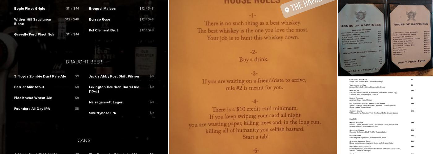 The Hamilton Menu